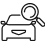 Car with magnifying glass icon