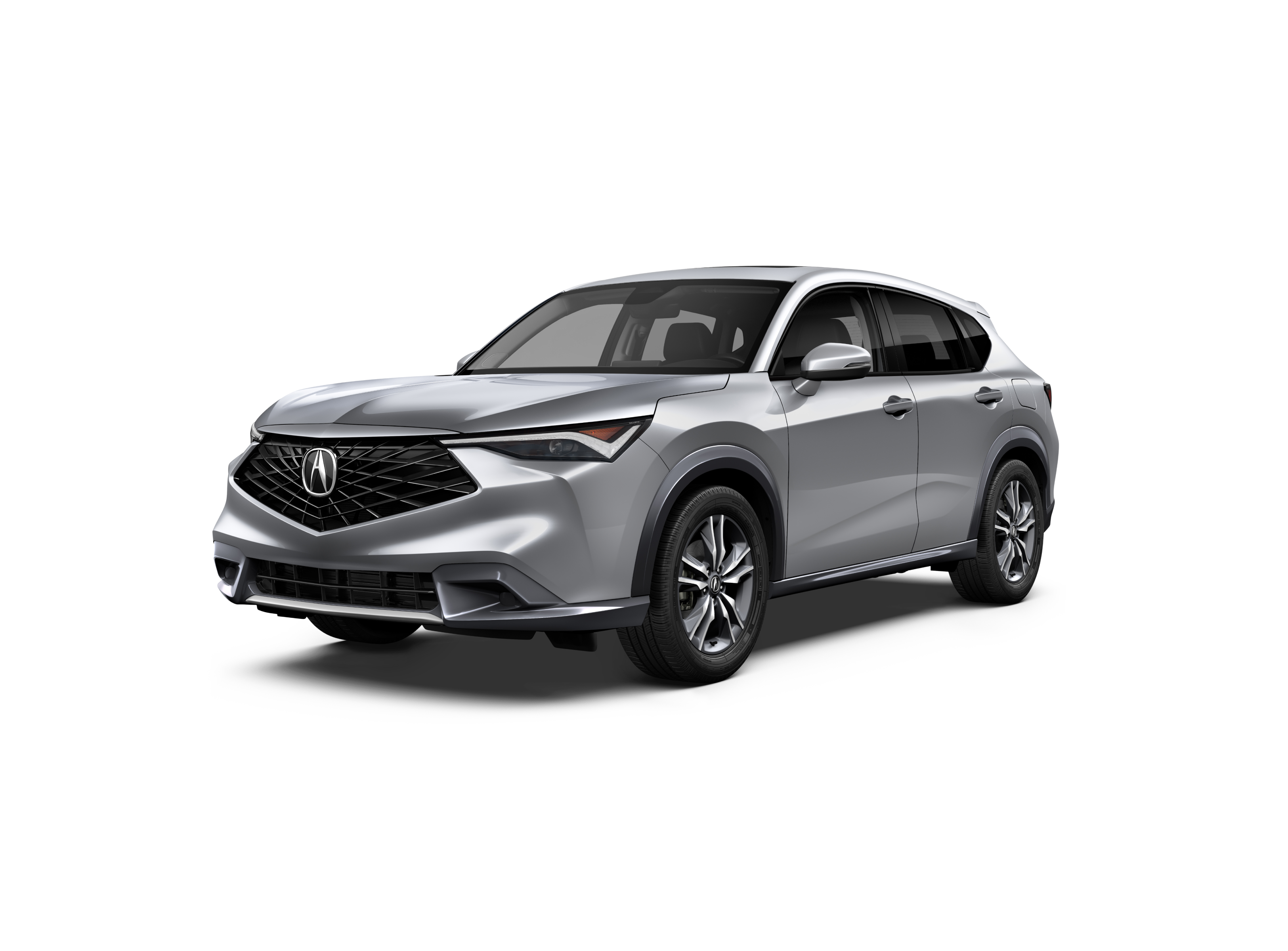 ¾ driver side front facing view of 2025 ADX model in Solar Silver Metallic colour